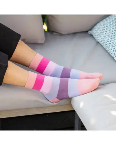 Women PEPER HAROW Block Stripe Womens Socks - Peony £14.00