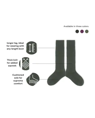 Women PEPER HAROW Womens Wool Boot Socks - Charcoal £21.00