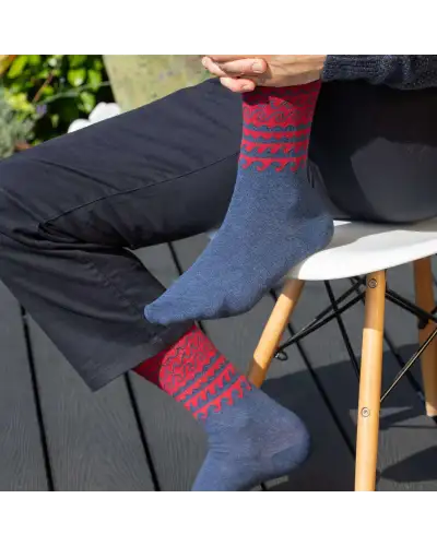 Men PEPER HAROW Wave Mens Socks - Red £17.00