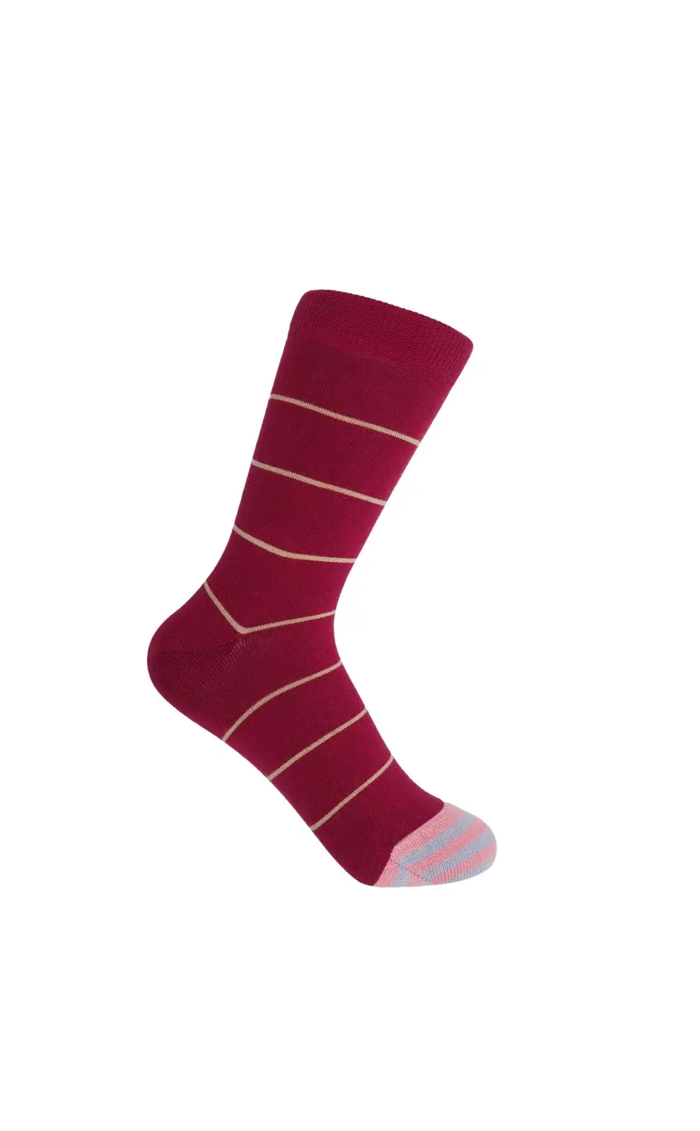 Women PEPER HAROW Thin Stripe Womens Socks - Burgundy £15.00
