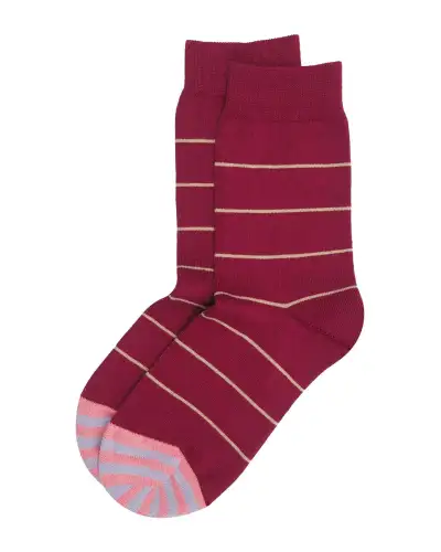 Women PEPER HAROW Thin Stripe Womens Socks - Burgundy £15.00