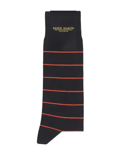 Men PEPER HAROW Thin Stripe Mens Socks - Black £16.00