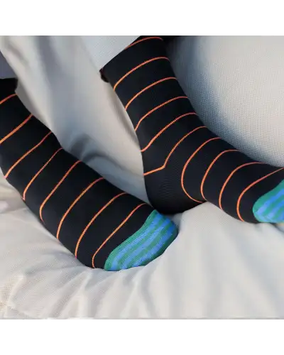 Men PEPER HAROW Thin Stripe Mens Socks - Black £16.00