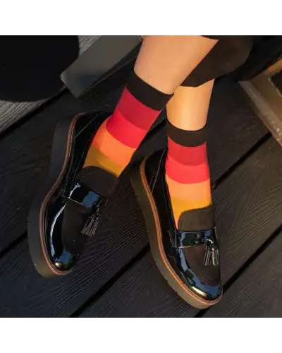 Women PEPER HAROW Block Stripe Womens Socks - Volcano £15.00