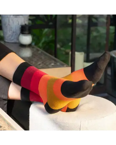 Women PEPER HAROW Block Stripe Womens Socks - Volcano £15.00