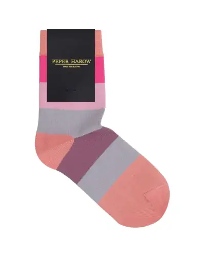 Women PEPER HAROW Block Stripe Womens Socks - Peony £15.00