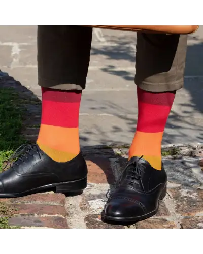 Men PEPER HAROW Block Stripe Mens Socks - Volcano £16.00