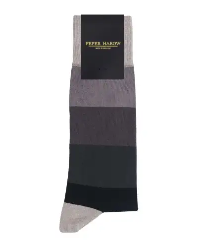 Men PEPER HAROW Block Stripe Mens Socks - Ash £16.00
