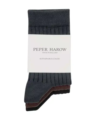 Women PEPER HAROW 3 Pack Essential Womens Socks - Stone £29.00