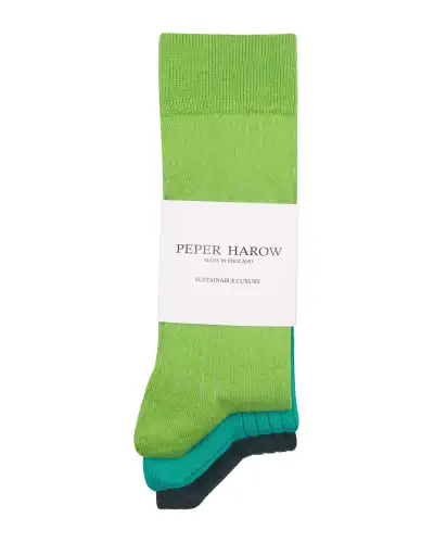 Men PEPER HAROW 3 Pack Essential Mens Socks - Verdant £36.00