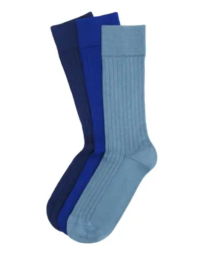 Men PEPER HAROW 3 Pack Essential Mens Socks - Azure £36.00