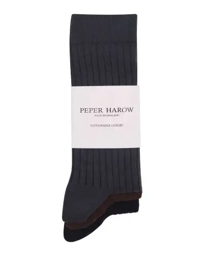 Men PEPER HAROW 3 Pack Essential Mens Socks - Neutral £36.00