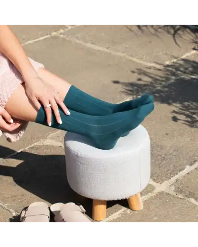 Women PEPER HAROW Indulgent Cashmere Womens Socks - Teal £18.00