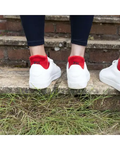 Women PEPER HAROW Organic Womens Trainer Sport Socks - Red £11.00