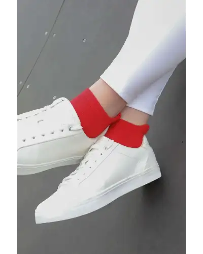 Women PEPER HAROW Organic Womens Trainer Sport Socks - Red £11.00