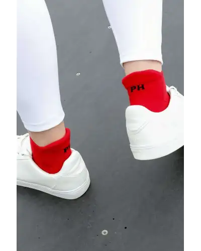 Women PEPER HAROW Organic Womens Trainer Sport Socks - Red £11.00