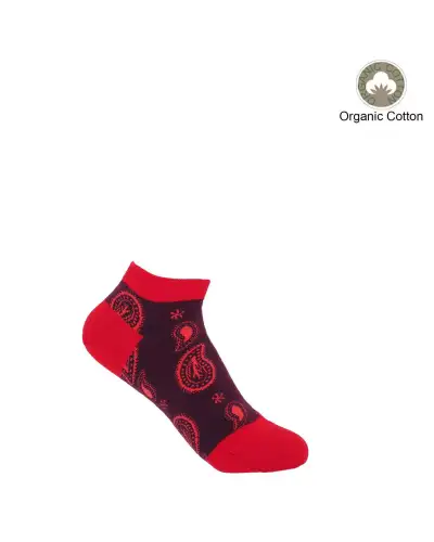 Women PEPER HAROW Paisley Womens Trainer Socks - Burgundy £11.00