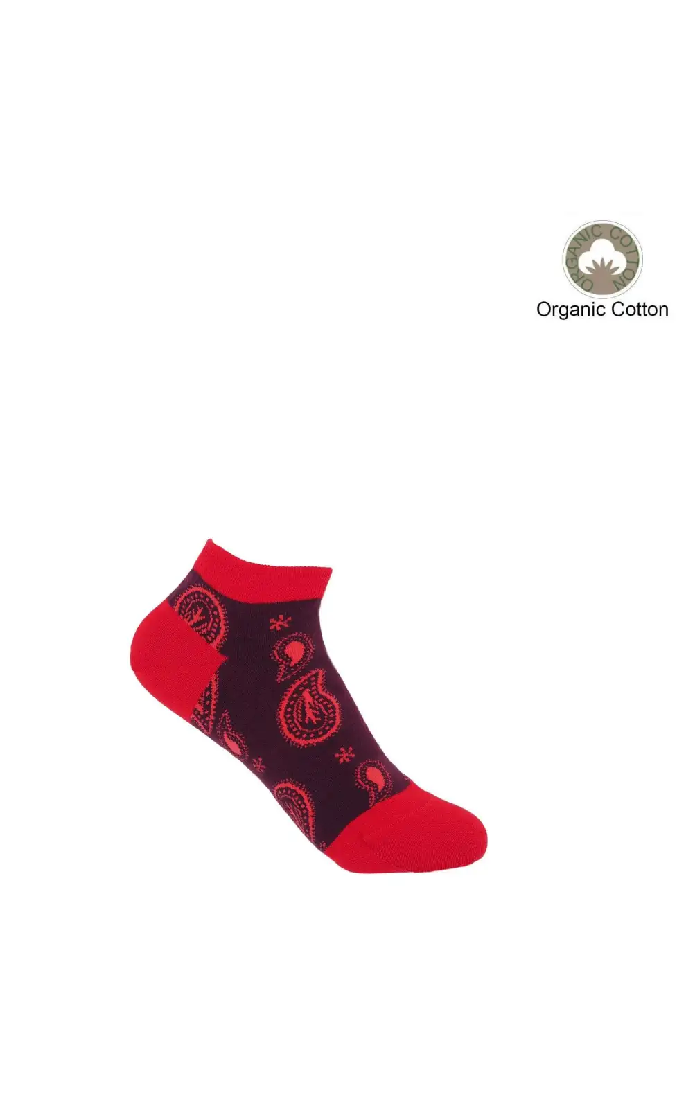 Women PEPER HAROW Paisley Womens Trainer Socks - Burgundy £11.00