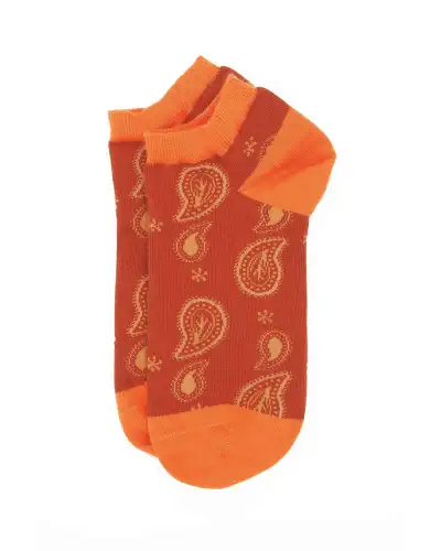 Men PEPER HAROW Paisley Mens Trainer Socks - Orange £14.00
