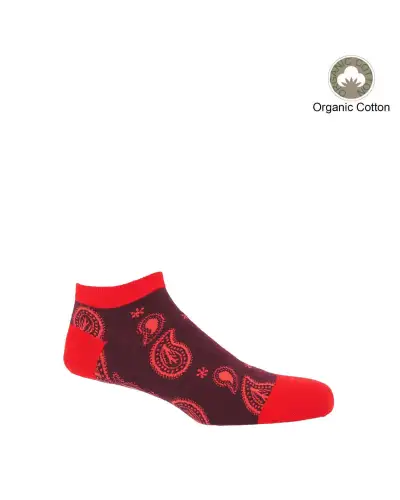Men PEPER HAROW Paisley Mens Trainer Socks - Burgundy £14.00