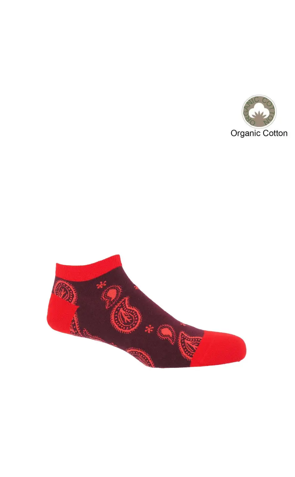 Men PEPER HAROW Paisley Mens Trainer Socks - Burgundy £14.00