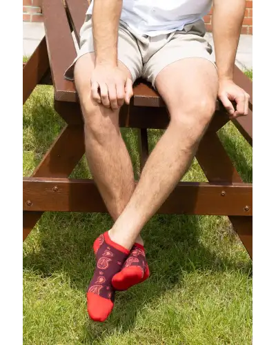 Men PEPER HAROW Paisley Mens Trainer Socks - Burgundy £14.00