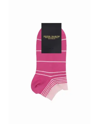 Women PEPER HAROW Retro Stripe Womens Trainer Socks - Pink £11.00