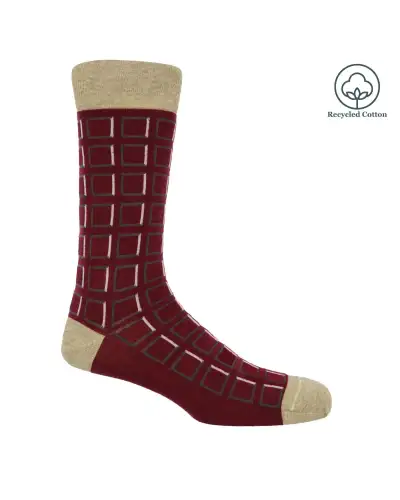 Men PEPER HAROW Cube Mens Socks - Burgundy £14.00