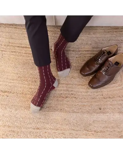 Men PEPER HAROW Cube Mens Socks - Burgundy £14.00