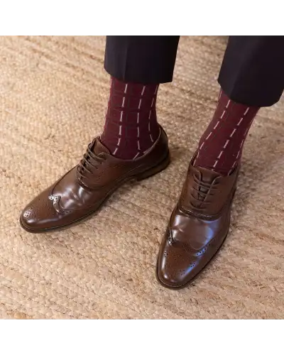 Men PEPER HAROW Cube Mens Socks - Burgundy £14.00