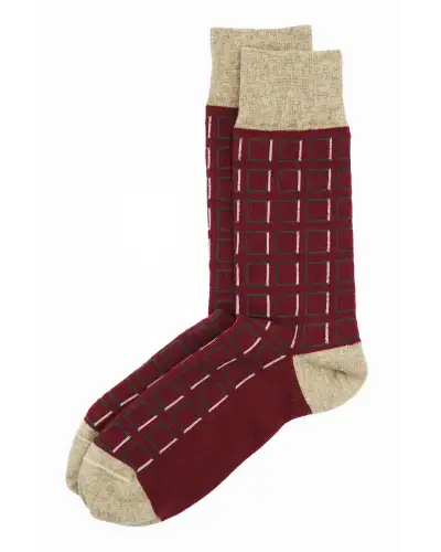 Men PEPER HAROW Cube Mens Socks - Burgundy £14.00