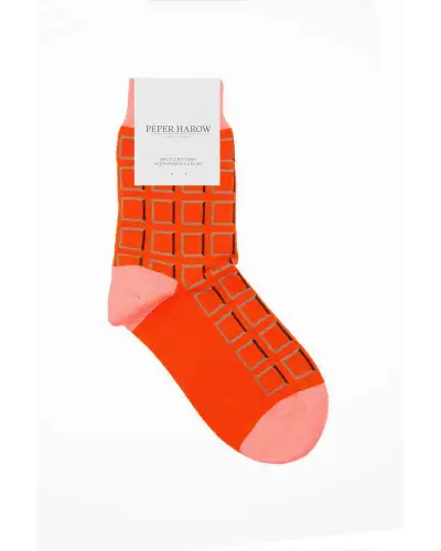 Women PEPER HAROW Cube Womens Socks - Orange £13.00