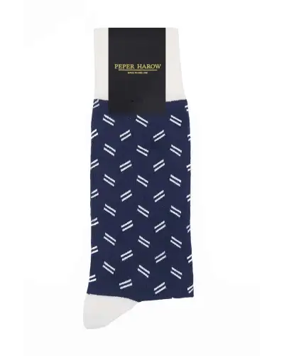 Men PEPER HAROW Parallel Mens Socks - Navy £16.00
