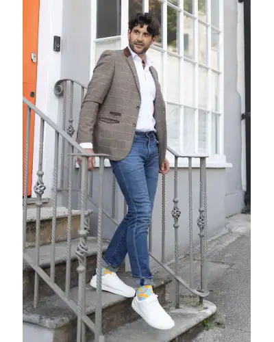 Men PEPER HAROW Vertex Mens Socks - Yellow £17.00