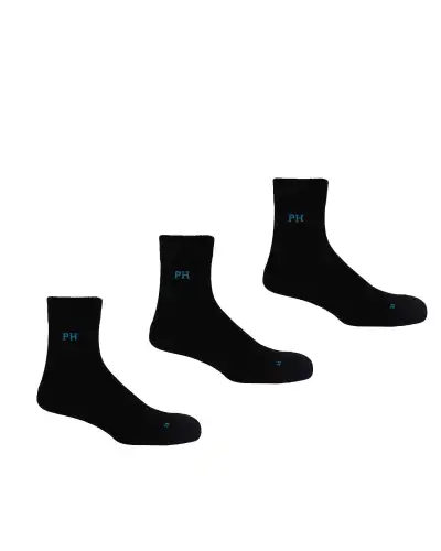 Men PEPER HAROW 3 Pack Essential Quarter Mens Sport Socks - Black £27.00