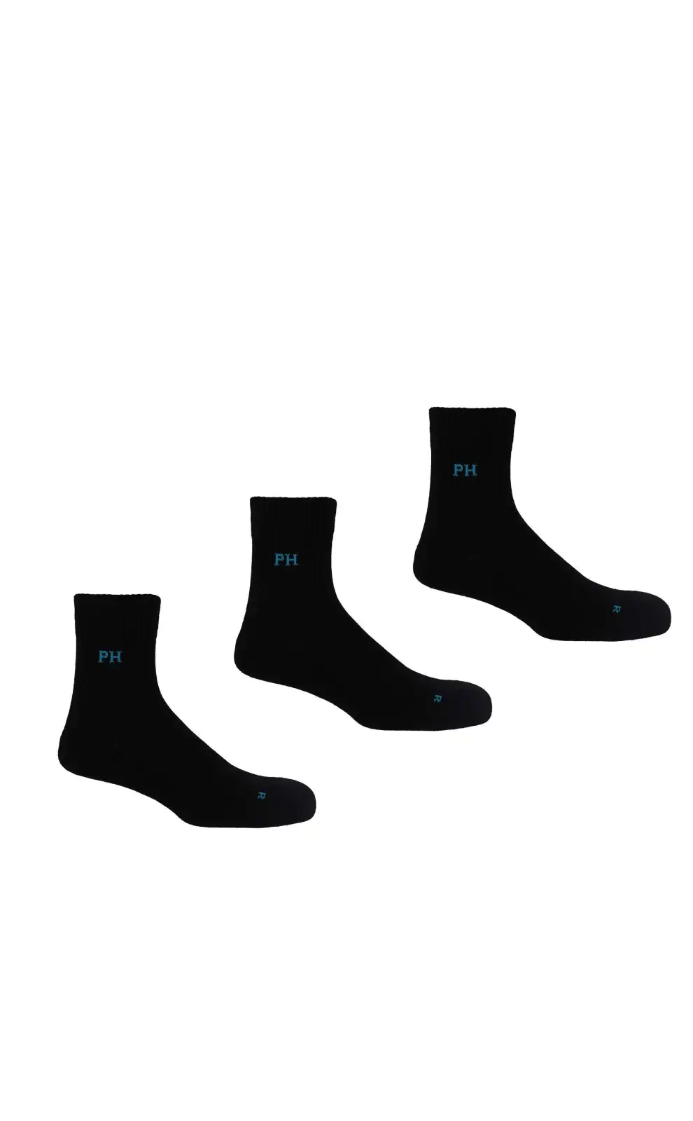 Men PEPER HAROW 3 Pack Essential Quarter Mens Sport Socks - Black £27.00