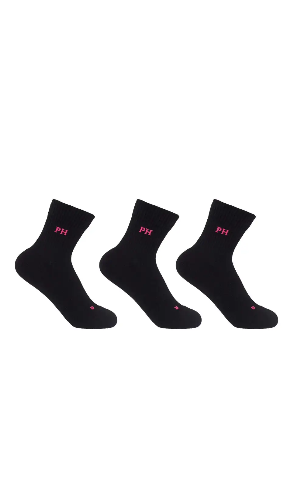 Women PEPER HAROW 3 Pack Essential Quarter Womens Sport Socks - Black £24.00