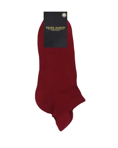 Men PEPER HAROW Organic Mens Trainer Sport Socks - Burgundy £14.00