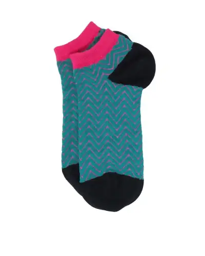 Women PEPER HAROW Zigzag Womens Trainer Socks - Teal £11.00