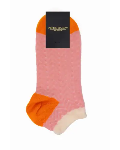 Women PEPER HAROW Zigzag Womens Trainer Socks - Pink £11.00