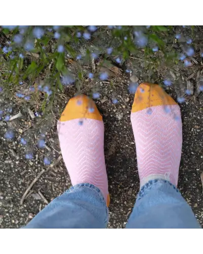 Women PEPER HAROW Zigzag Womens Trainer Socks - Pink £11.00