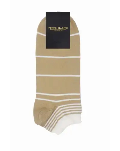 Women PEPER HAROW Retro Stripe Womens Trainer Socks - Beige £11.00