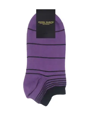 Women PEPER HAROW Retro Stripe Womens Trainer Socks - Purple £11.00