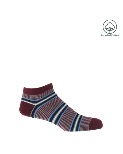 Men PEPER HAROW Multistripe Mens Trainer Socks - Burgundy £12.00