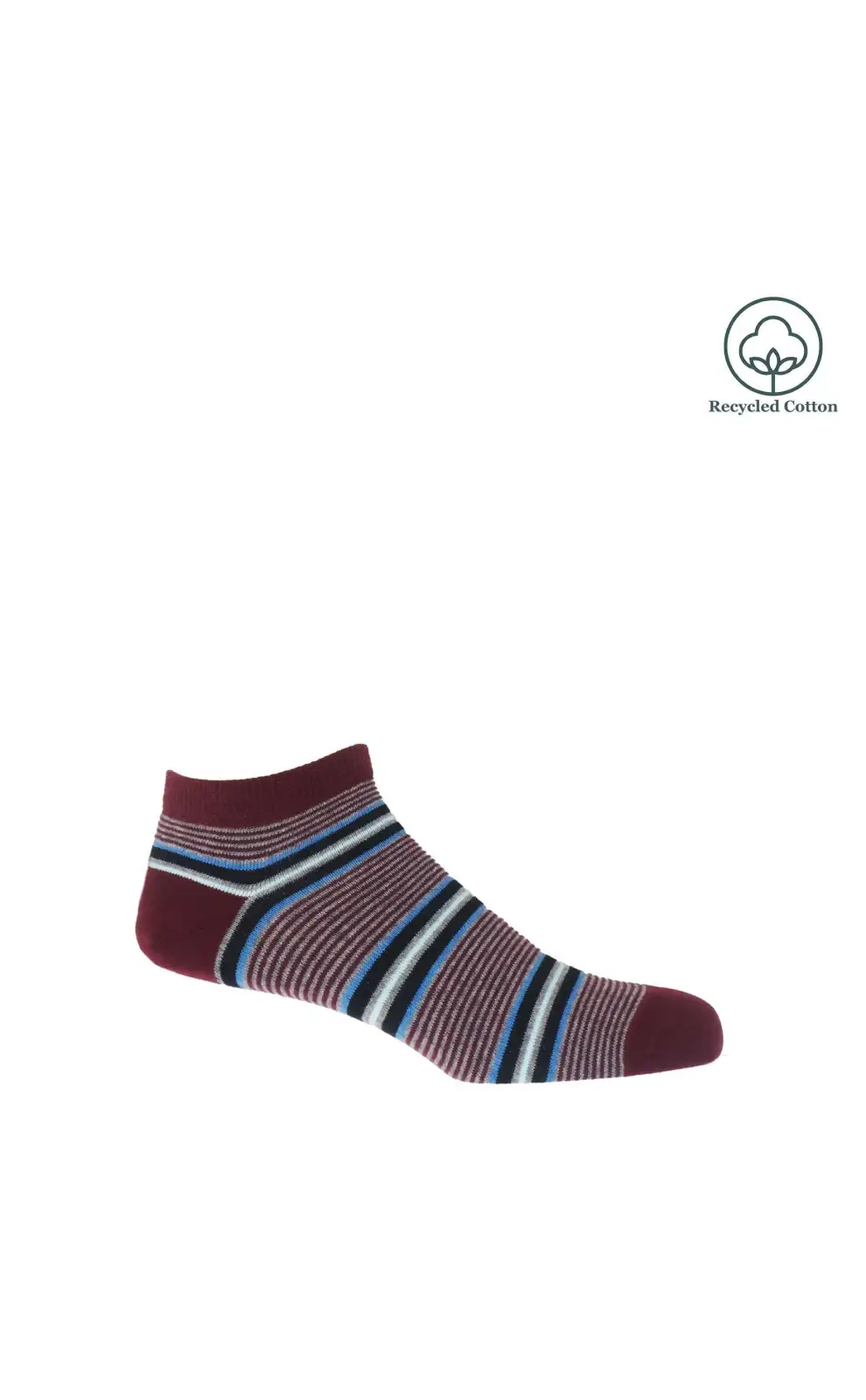 Men PEPER HAROW Multistripe Mens Trainer Socks - Burgundy £12.00