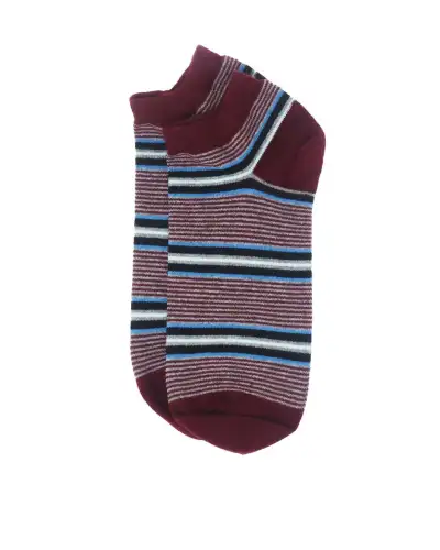 Men PEPER HAROW Multistripe Mens Trainer Socks - Burgundy £12.00