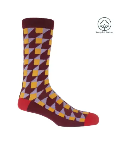 Men PEPER HAROW Dimensional Mens Socks - Maroon £14.00