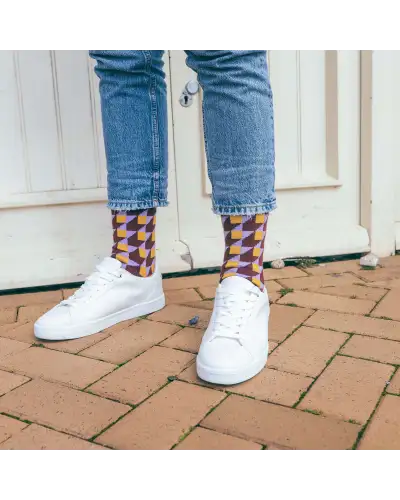 Men PEPER HAROW Dimensional Mens Socks - Maroon £14.00