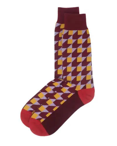 Men PEPER HAROW Dimensional Mens Socks - Maroon £14.00