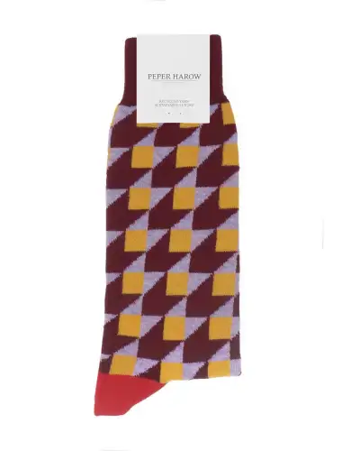 Men PEPER HAROW Dimensional Mens Socks - Maroon £14.00